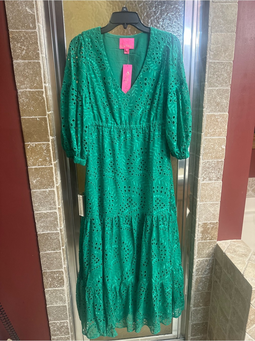 Lilly Pulitzer Emerald Green Eyelet Maxi Dress